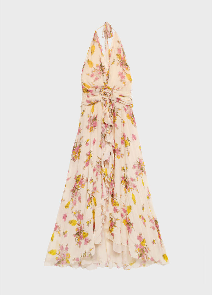 Long georgette dress with rose print  Blumarine - medium