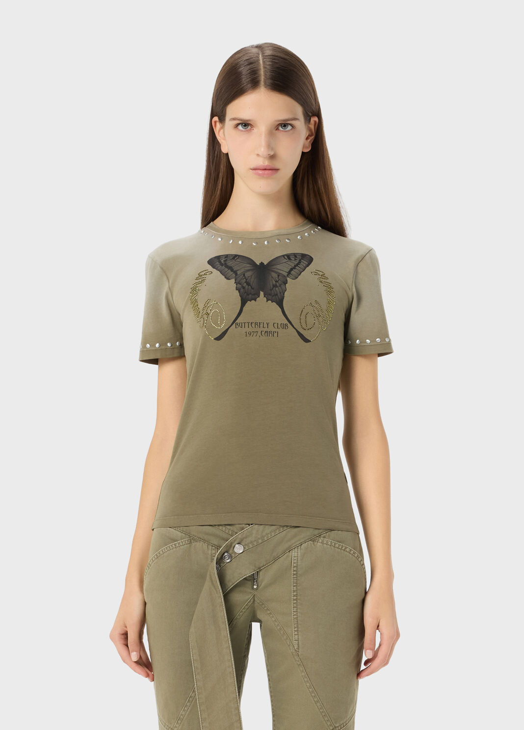 Printed Jersey T-Shirt with Embroidery  Blumarine - large image number 0