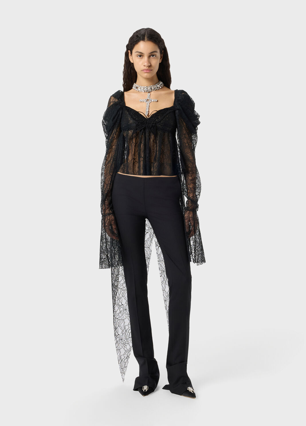 R&eacute;brod&eacute;-Spitzentop mit Stickerei  Blumarine - large image number 3