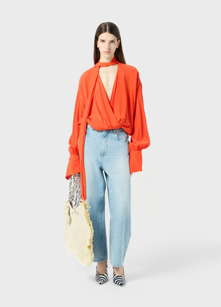 Marocaine wrap blouse with pussy-bow  Blumarine - large image number 3