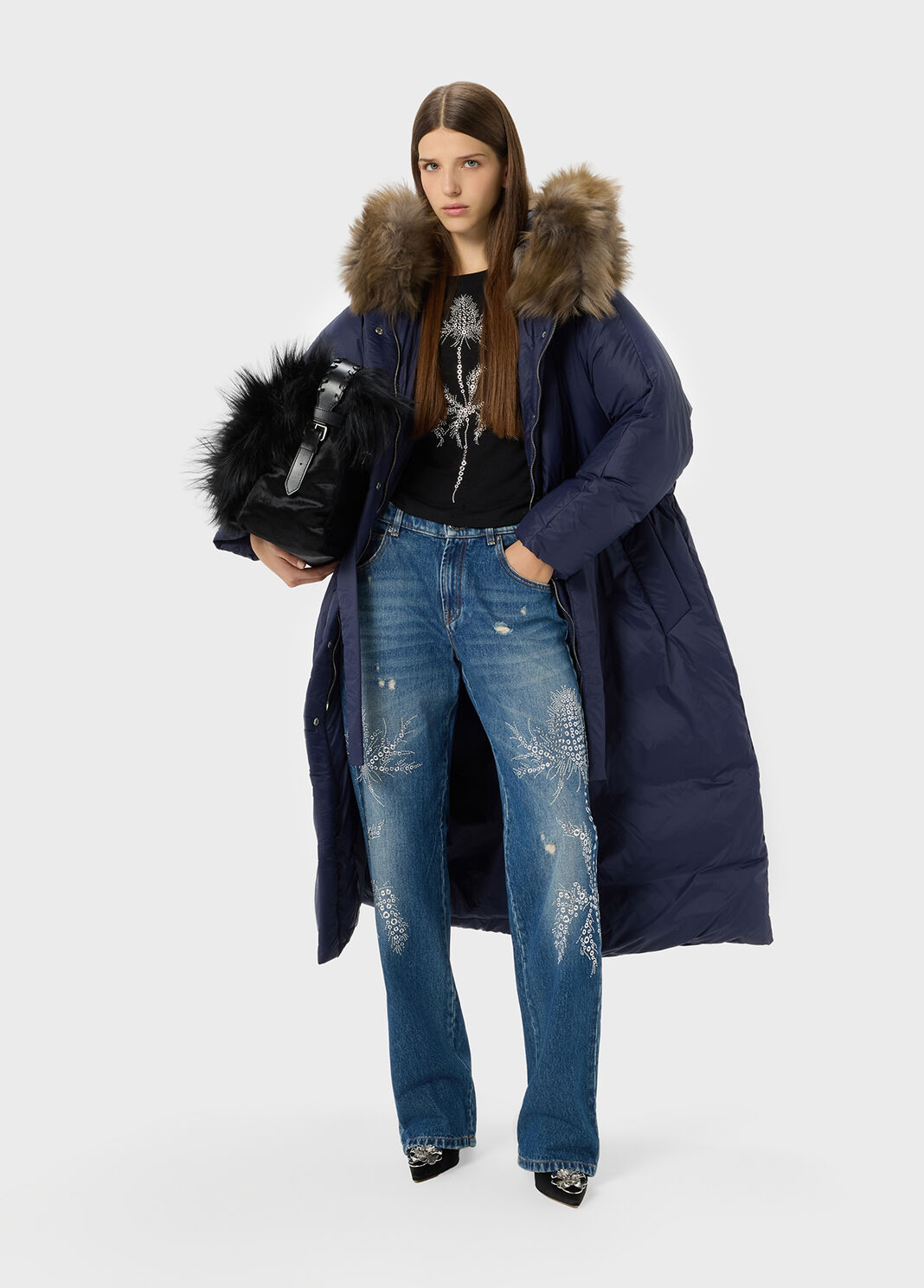 Jeans with eyelets and stud embroidery  Blumarine - large image number 3