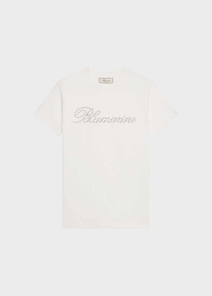 T-shirt with glass rhinestone logo  Blumarine - medium