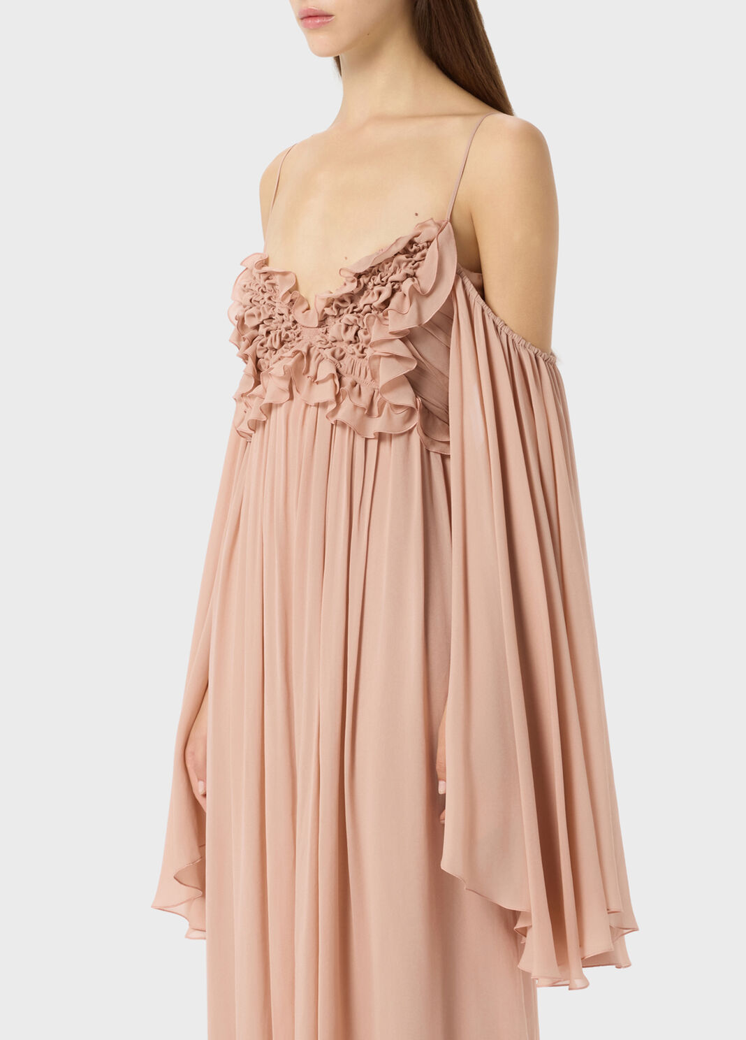 Long georgette dress with ruffles and flounces  Blumarine - large image number 2