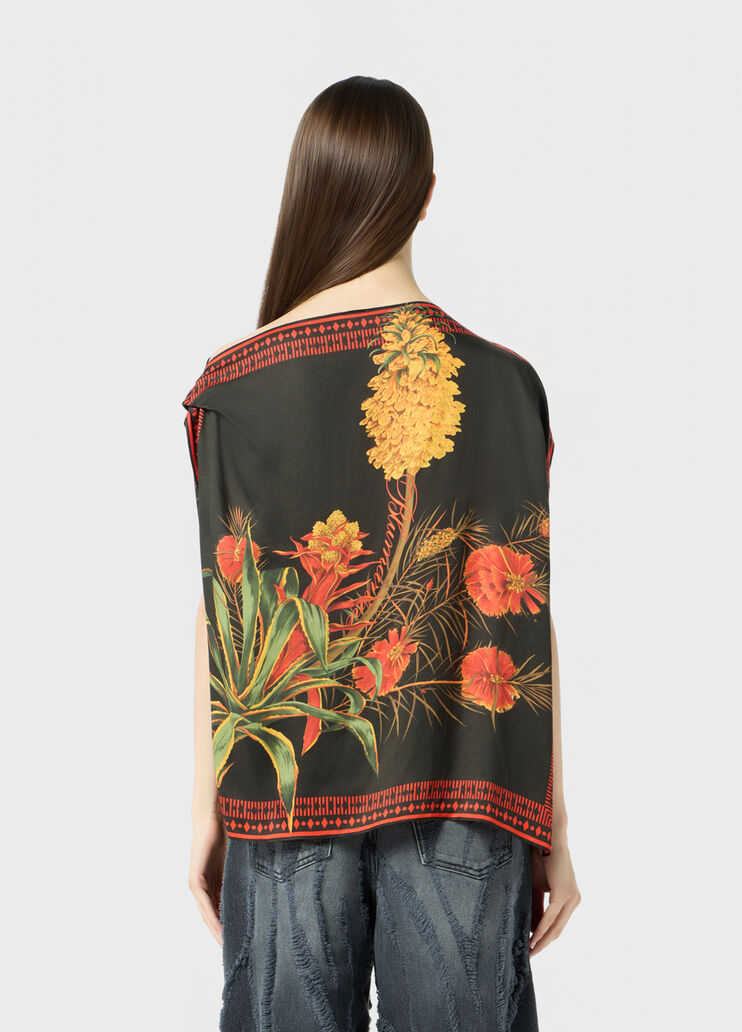 Asymmetrical printed viscose twill top  Blumarine - large image number 1