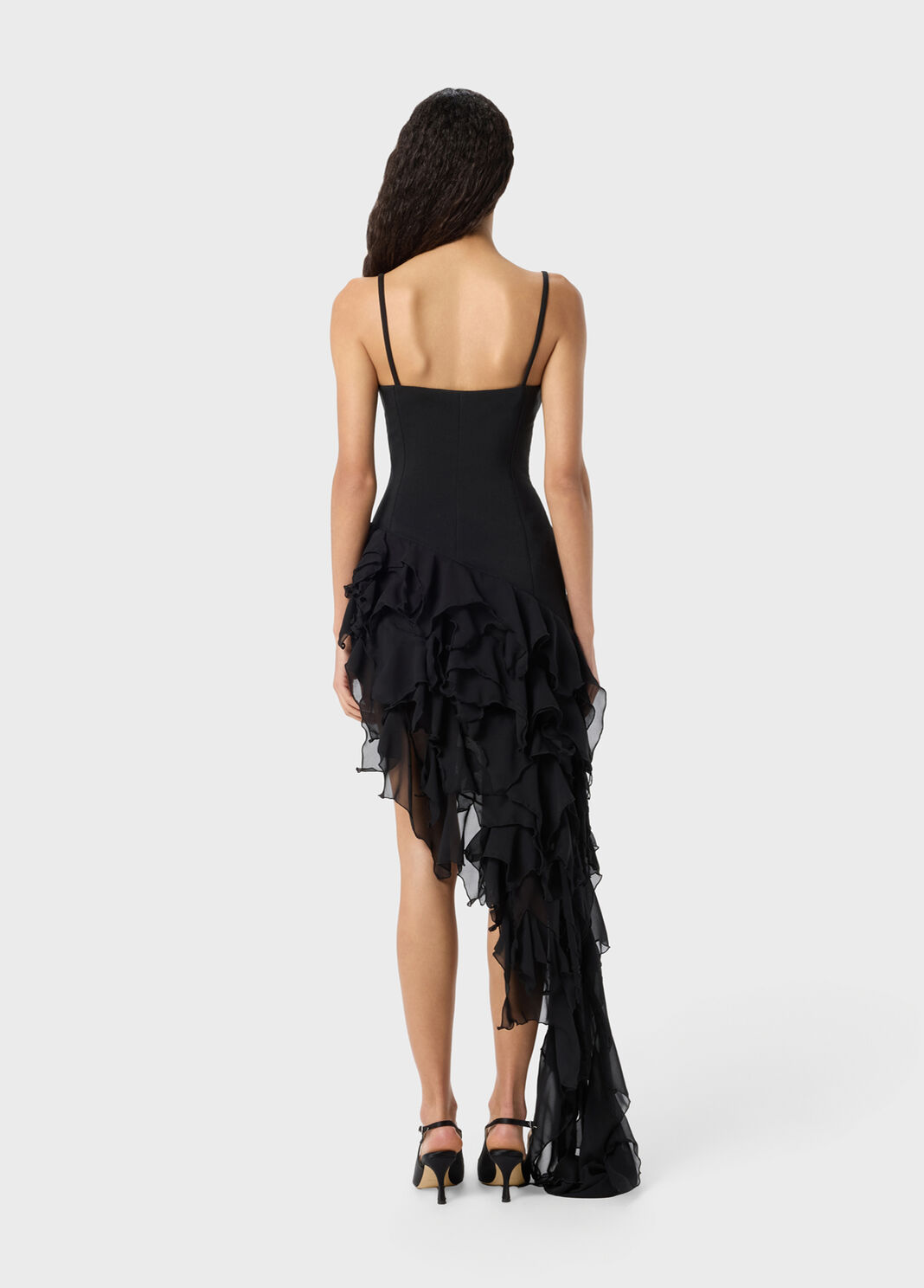 Asymmetric cady dress with ruffles  Blumarine - large image number 1