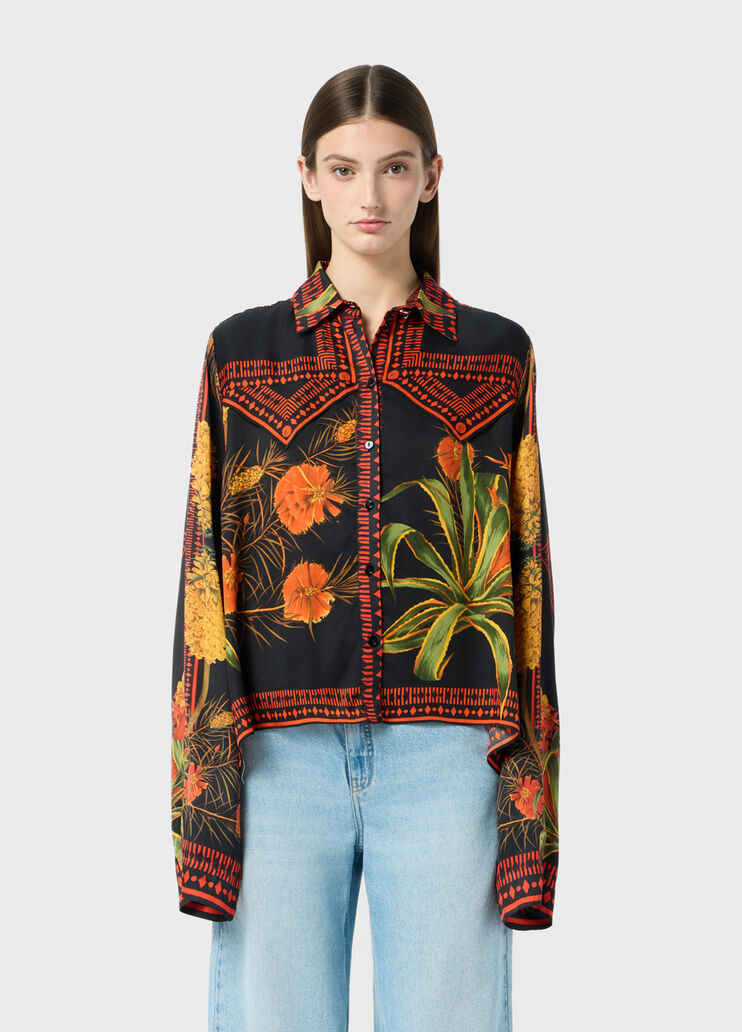 Chemise en twill &agrave; imprim&eacute; foulard  Blumarine - medium