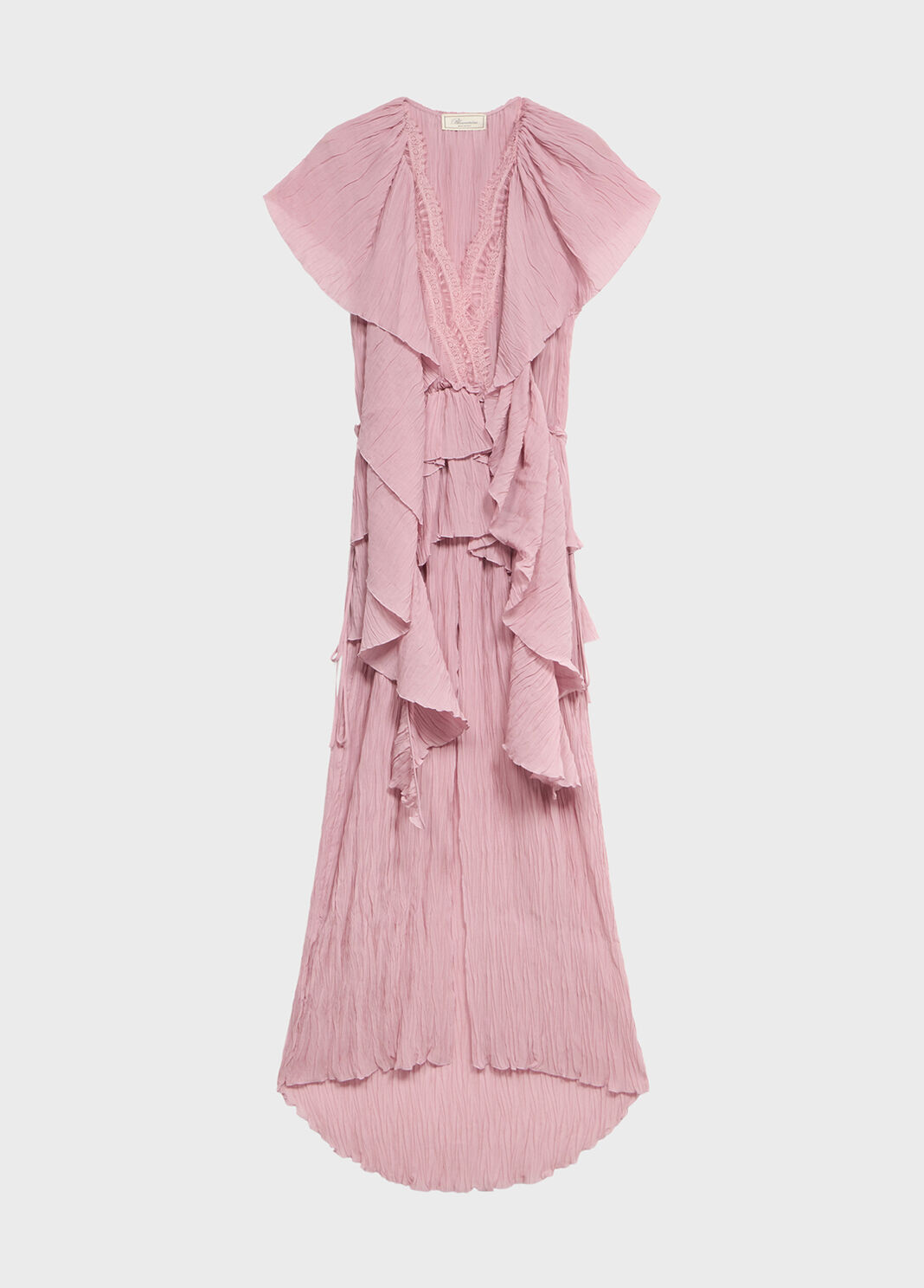 Long pleated georgette dress with lace insert  Blumarine - large image number 4