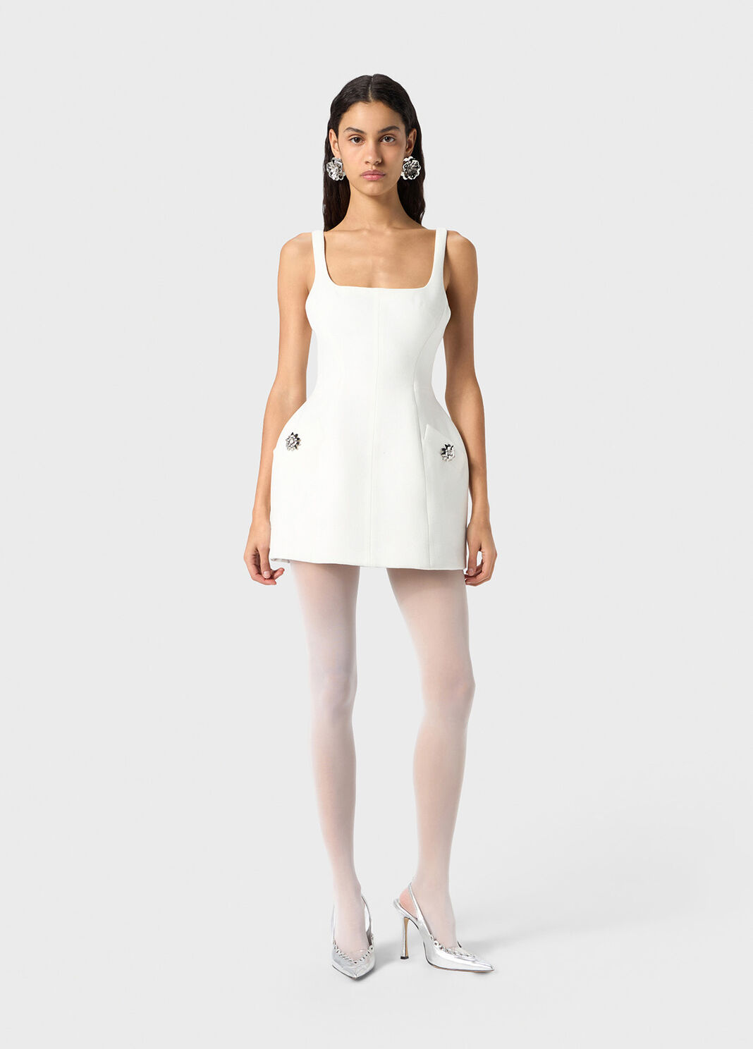 Short dress in crepe with jewel details  Blumarine - large image number 3