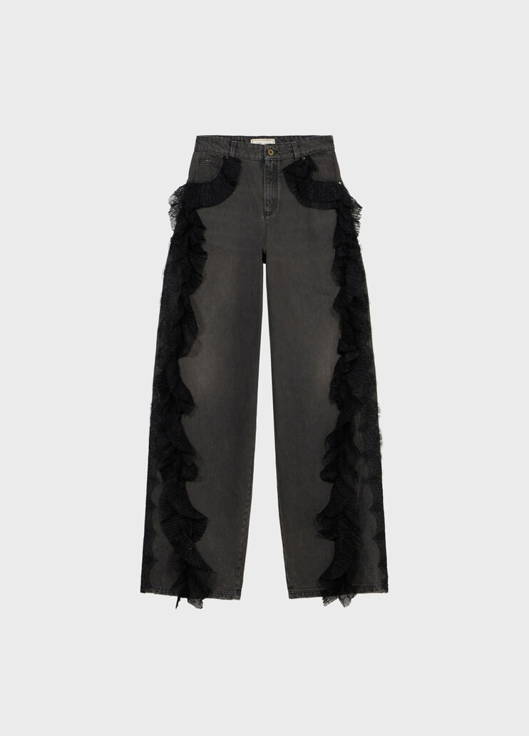 Jean baggy avec volant en satin et dentelle  Blumarine - medium