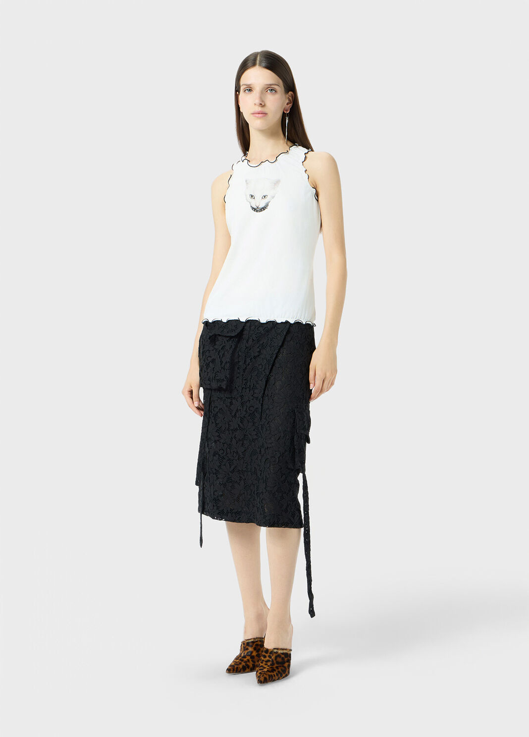 Top aus jersey mit puppy-aufdruck und r&uuml;schen  Blumarine - large image number 3