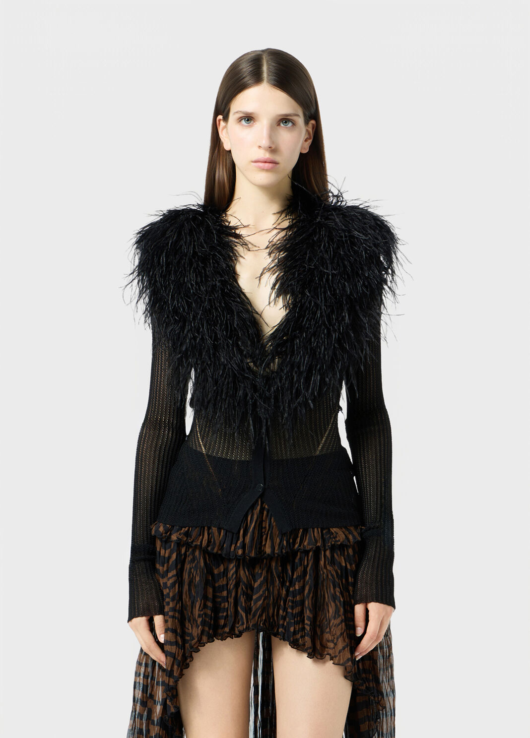 Knit cardigan with feathered neck  Blumarine - large image number 0