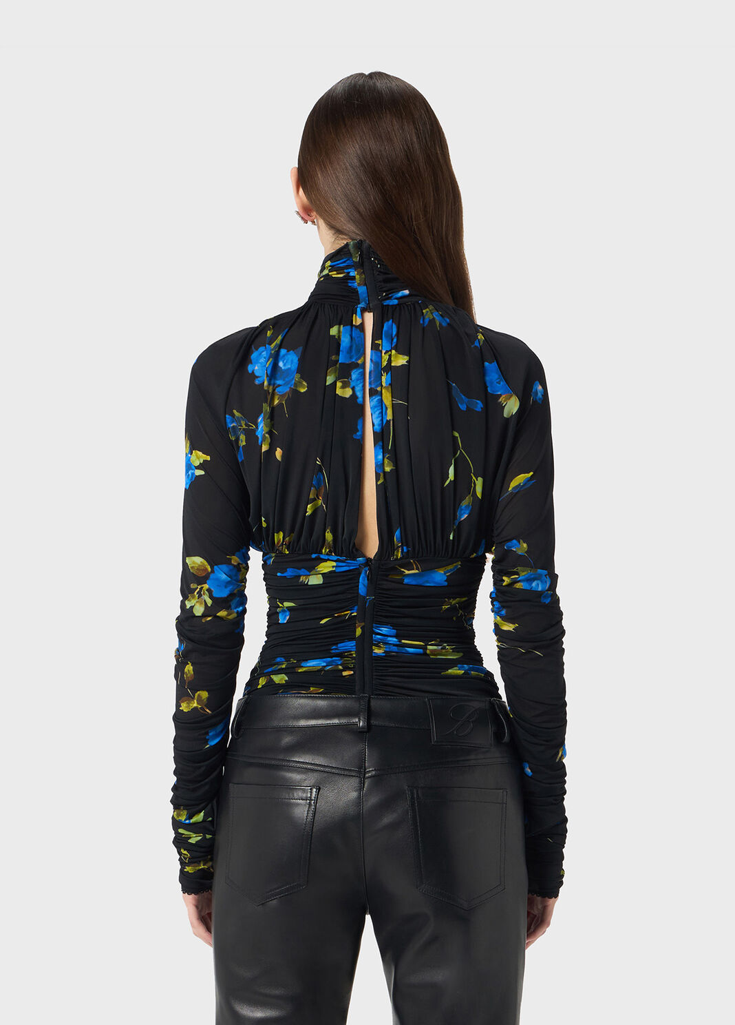 Rose-print jersey bodysuit with cut-out  Blumarine - large image number 1