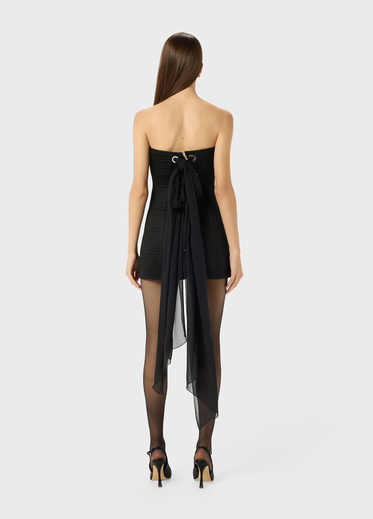 Robe bustier en néoprène et mousseline  Blumarine - large image number 1