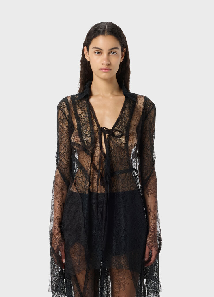 Patchwork-Effekt Spitzenmix Hemd  Blumarine - medium