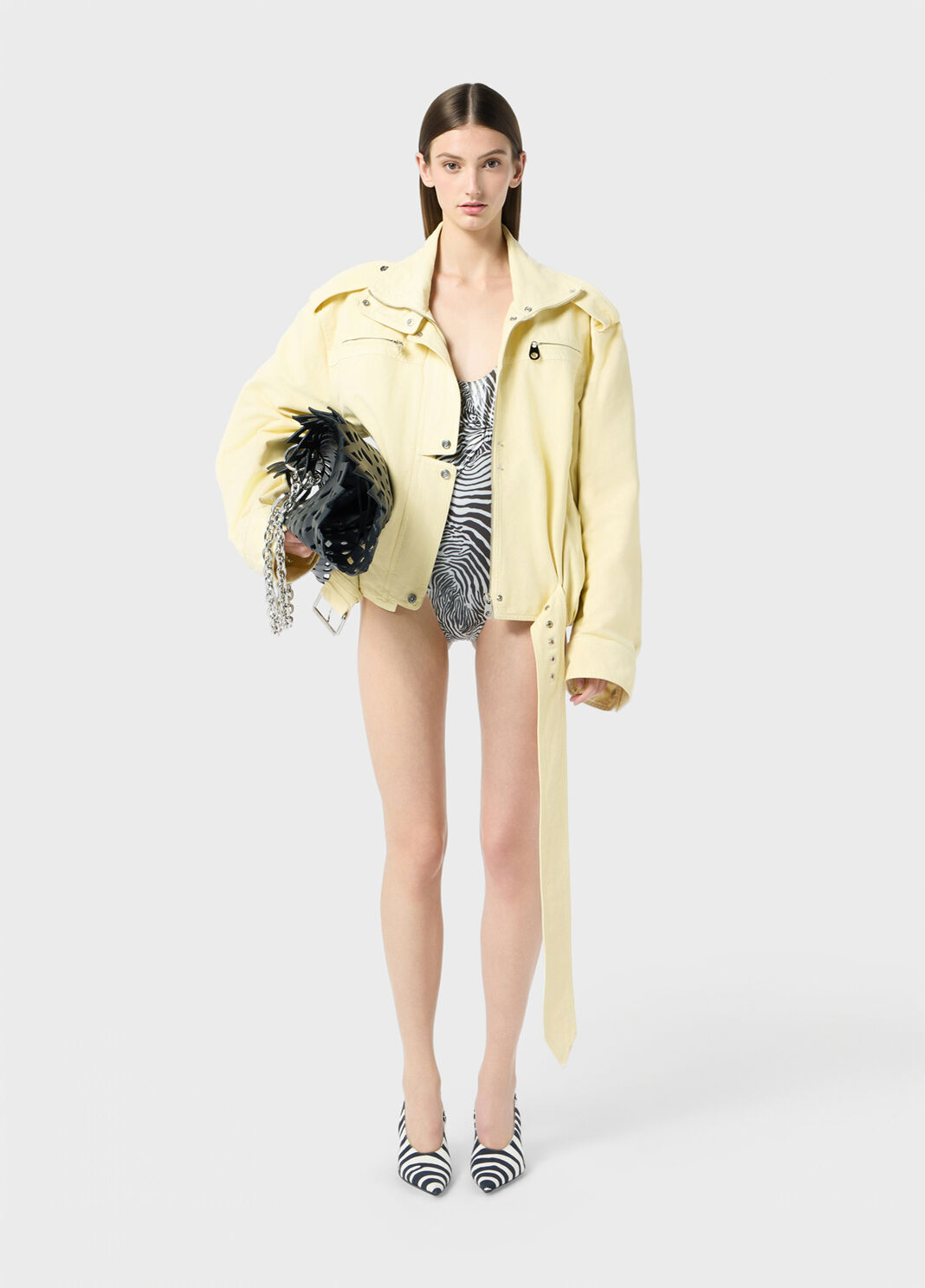 Canvas biker jacket with belt  Blumarine - large image number 3