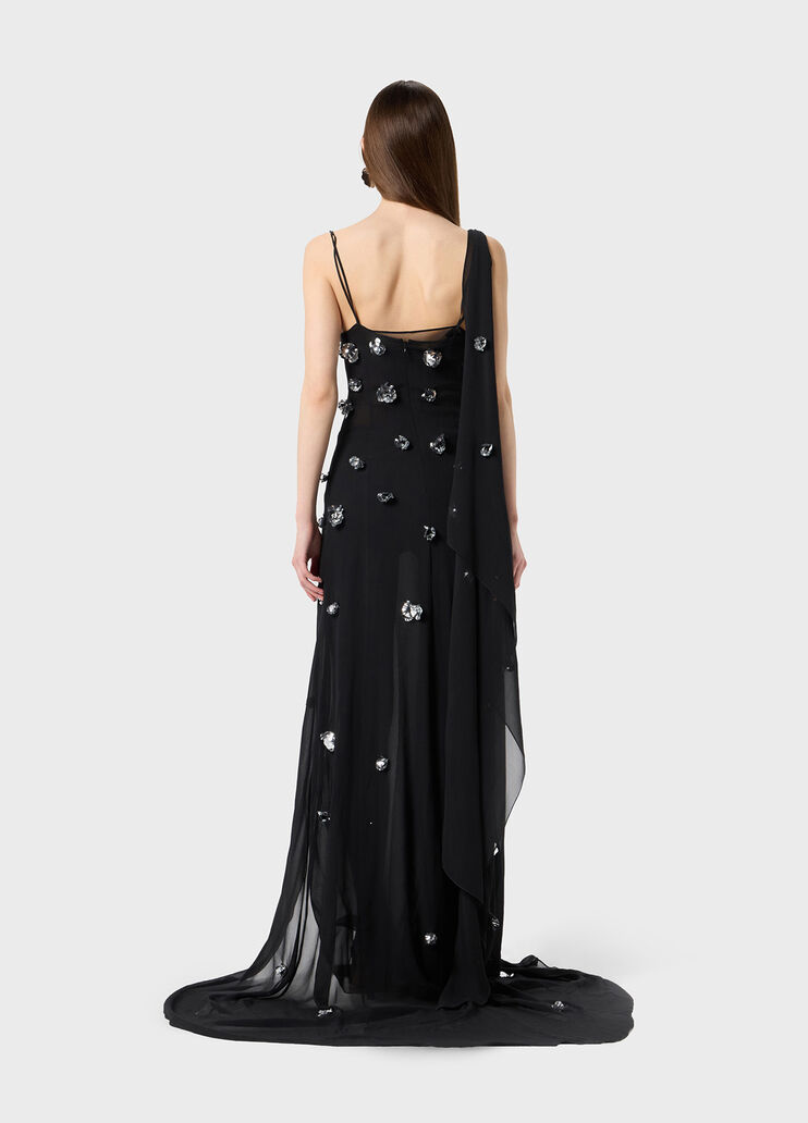 Long georgette dress with embroidery  Blumarine - large image number 1