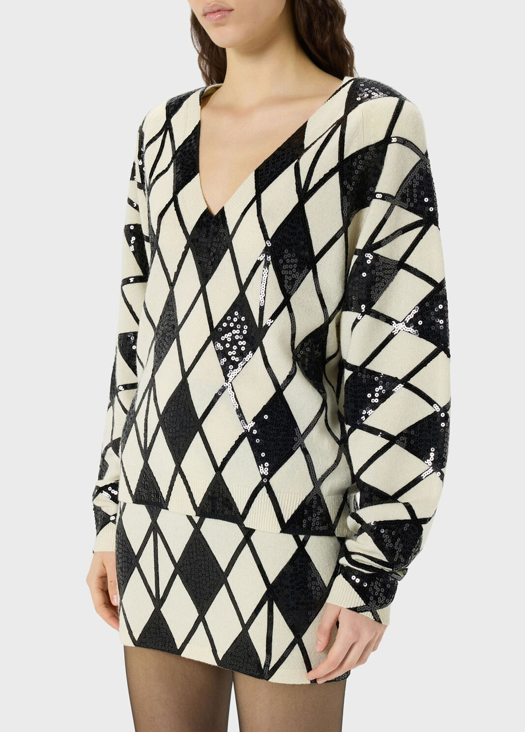 Diamond-knit wool and cashmere jumper with sequins  Blumarine - large image number 2