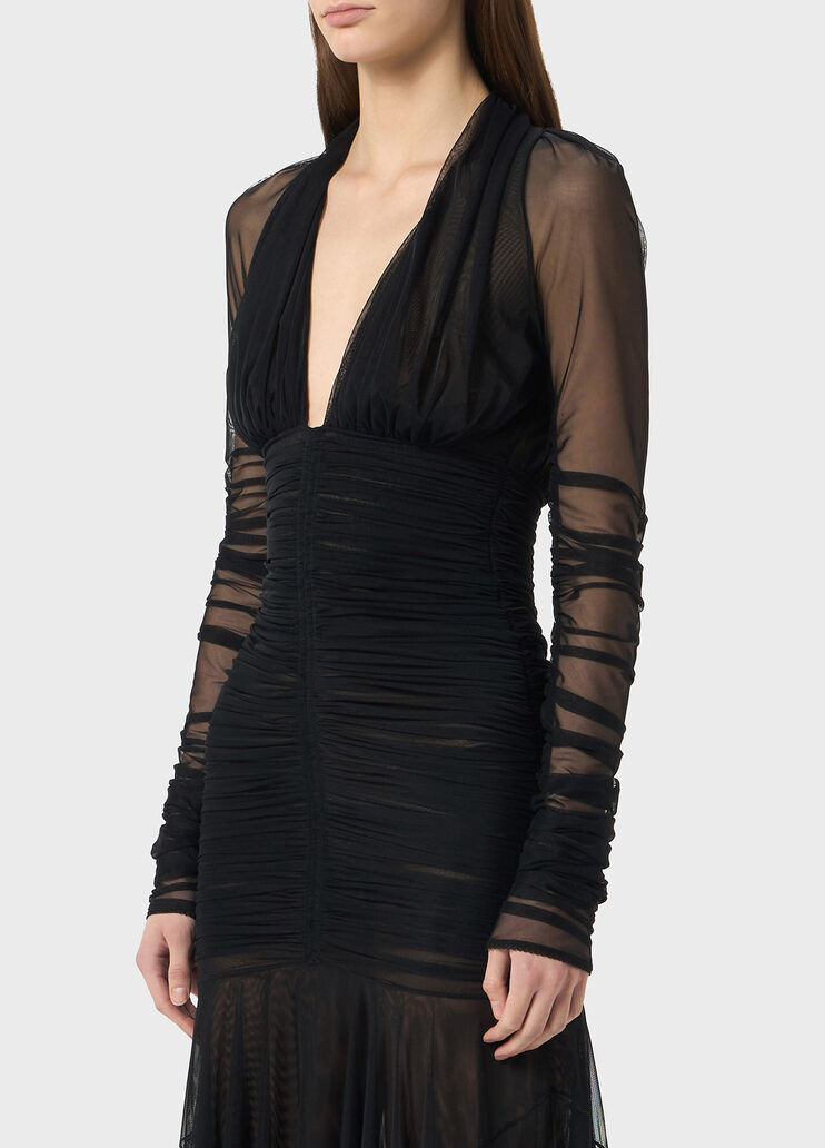 Midi dress in tulle with ruffles  Blumarine - large image number 2