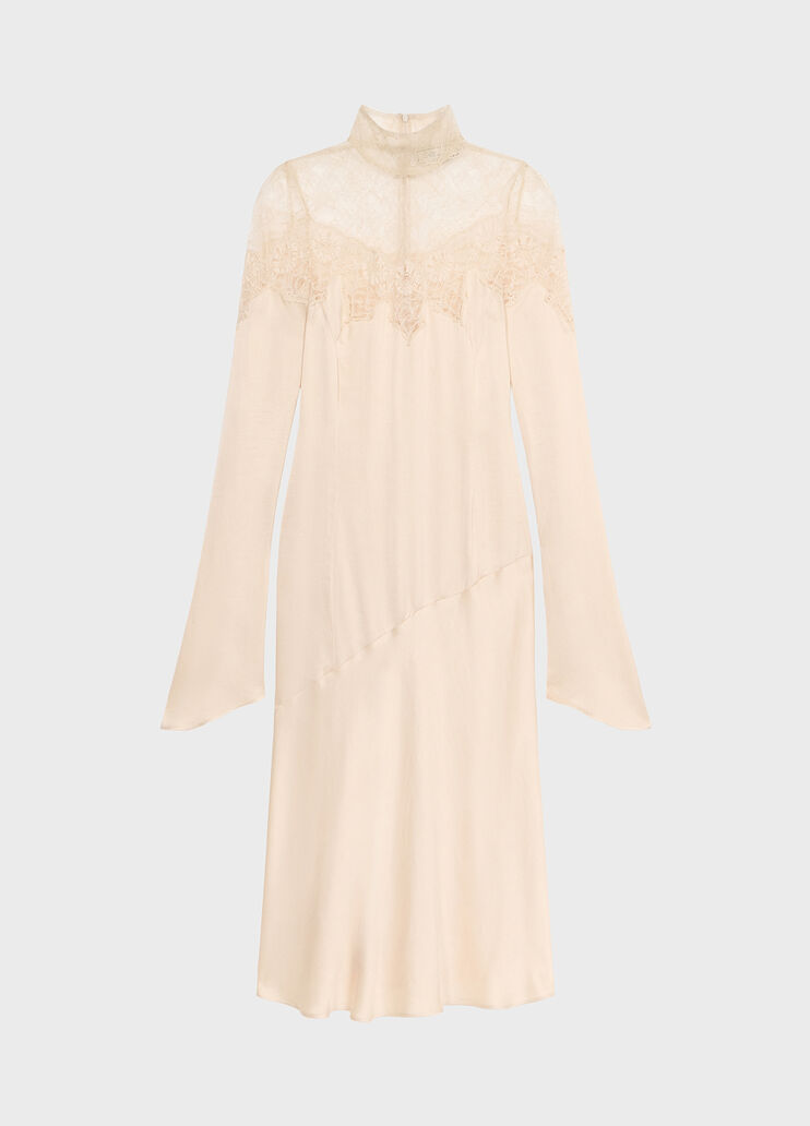 Midi satin dress with scalloped lace yoke  Blumarine - medium