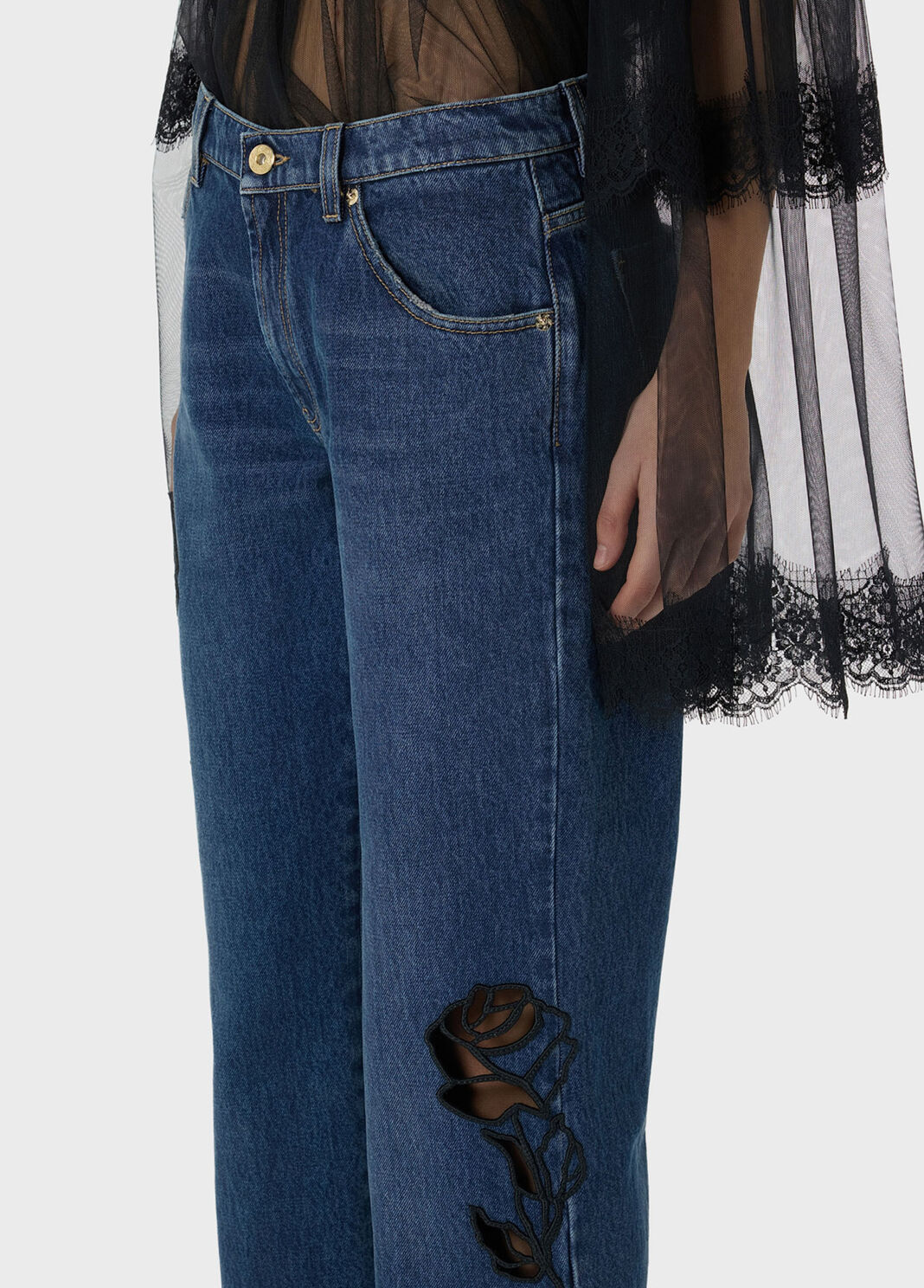 Jean droit avec broderie  Blumarine - large image number 2