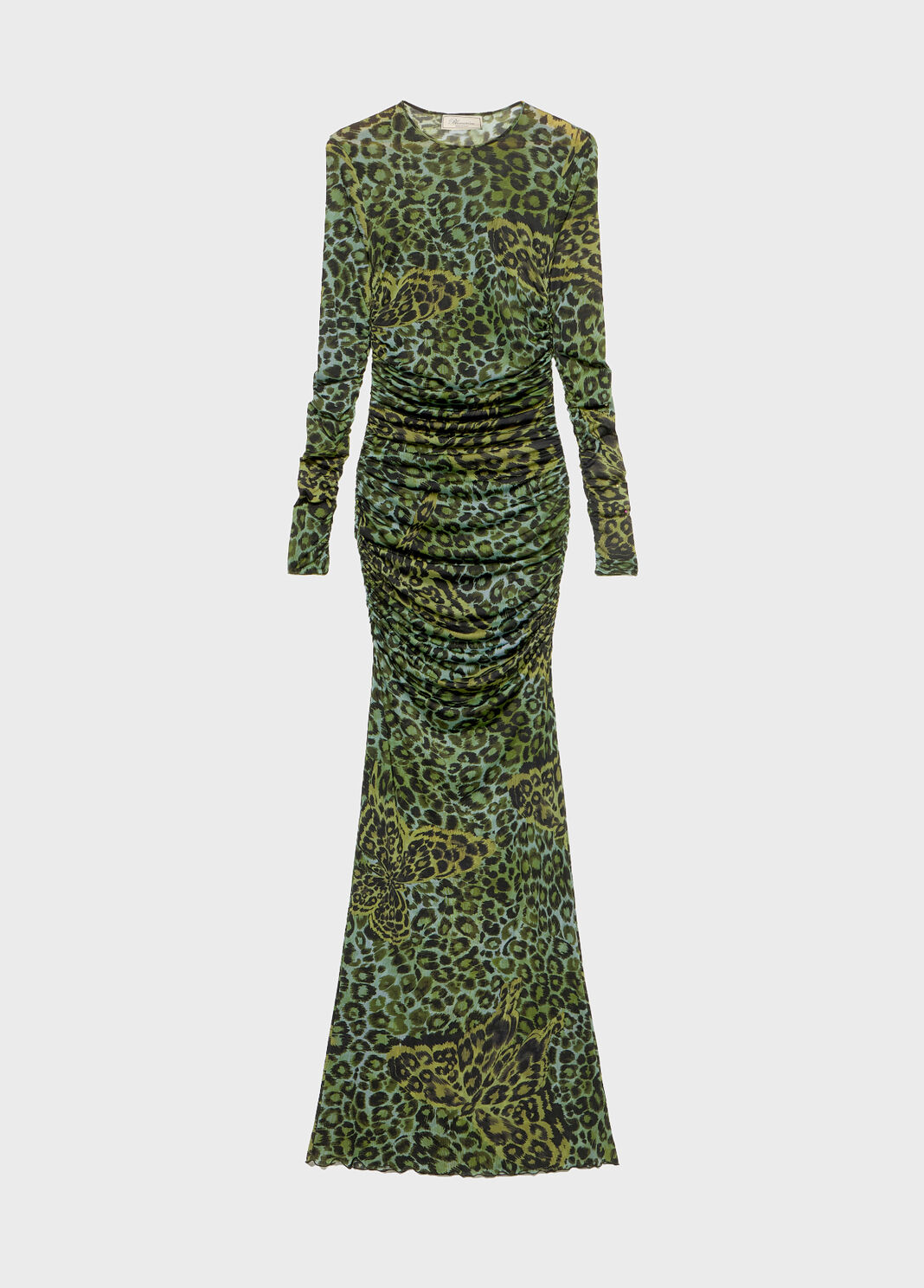 Vestido largo de jersey con estampado de mariposas-animal  Blumarine - large image number 4