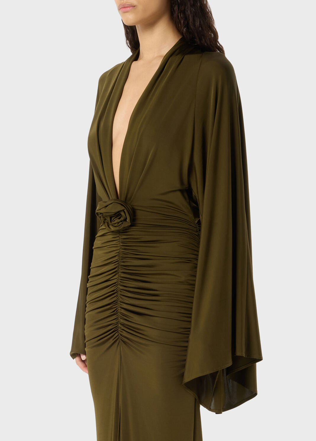 Long shiny jersey dress with applied rose  Blumarine - large image number 2