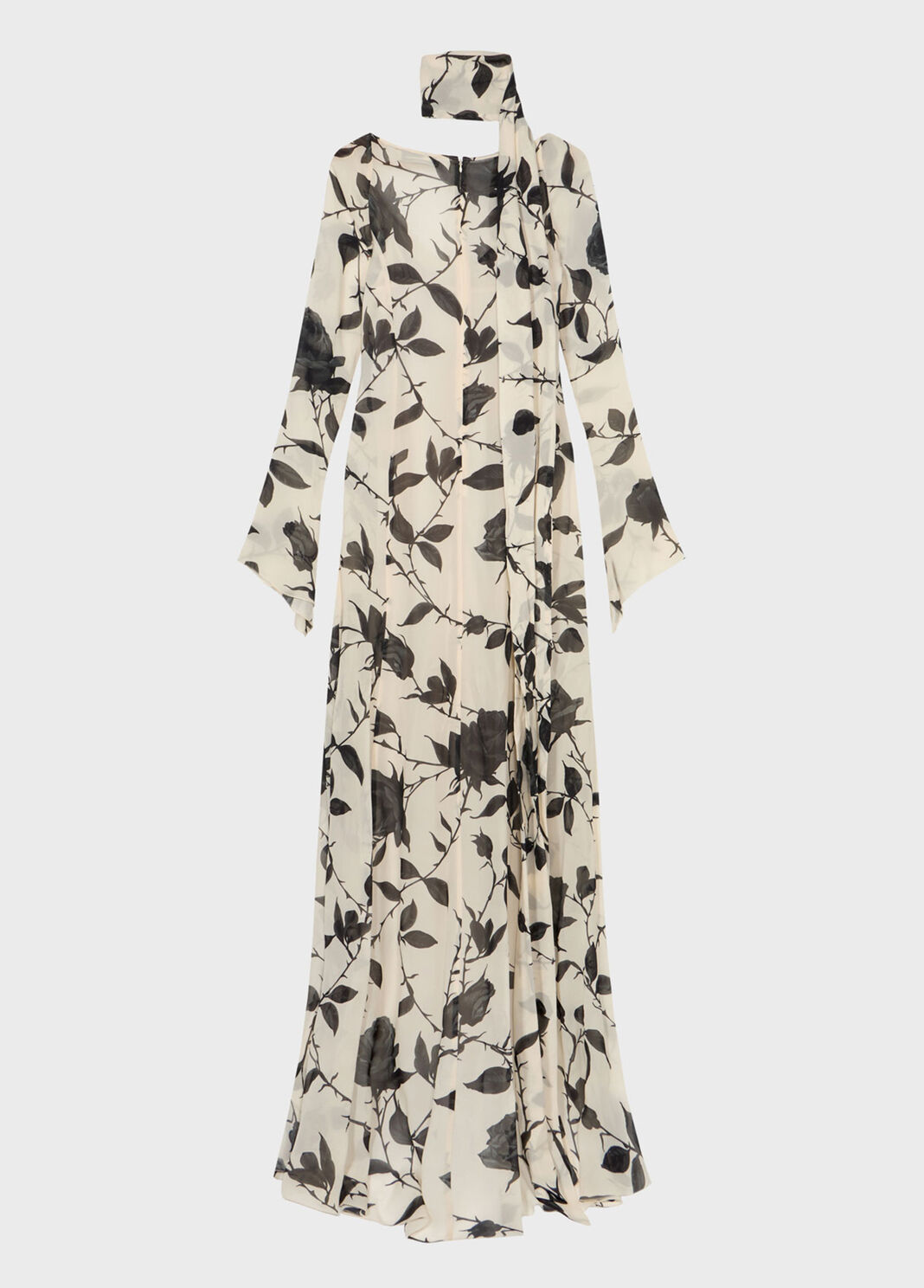 Long georgette dress with rose print  Blumarine - large image number 5