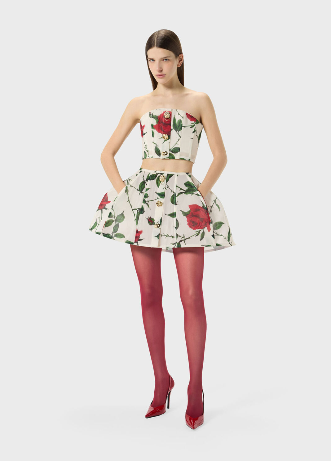 Short printed skirt with bejewelled buttons  Blumarine - large image number 3