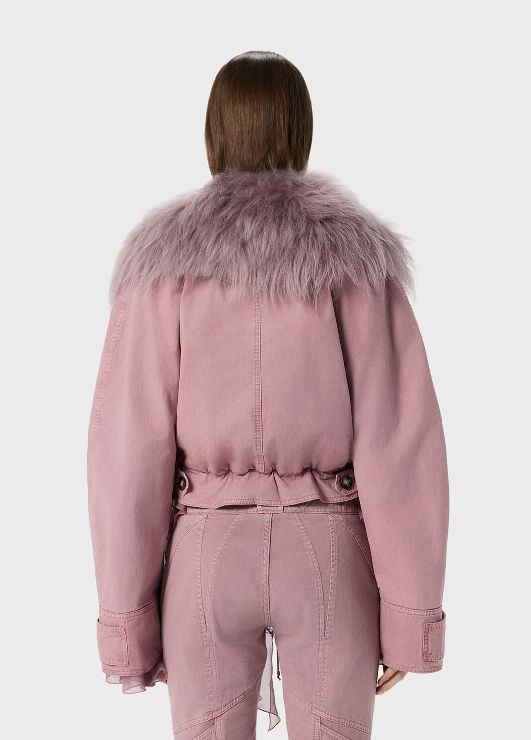 Canvas bomber jacket with fur  Blumarine - large image number 1