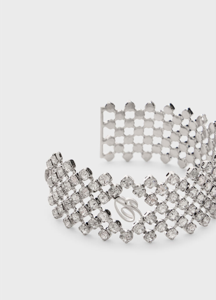 Metal earrings for pierced ears with stones and monogram  Blumarine - large image number 3