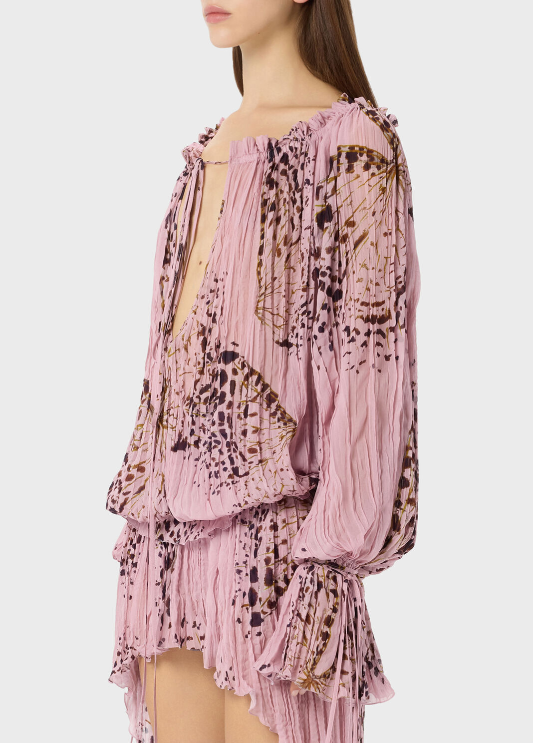 Blusa in georgette pliss&eacute; a stampa  Blumarine - large image number 2