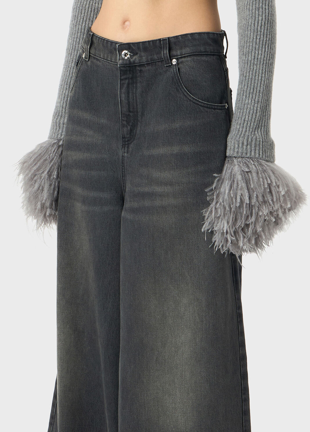 Stone-washed superwide-leg denim jeans  Blumarine - large image number 2