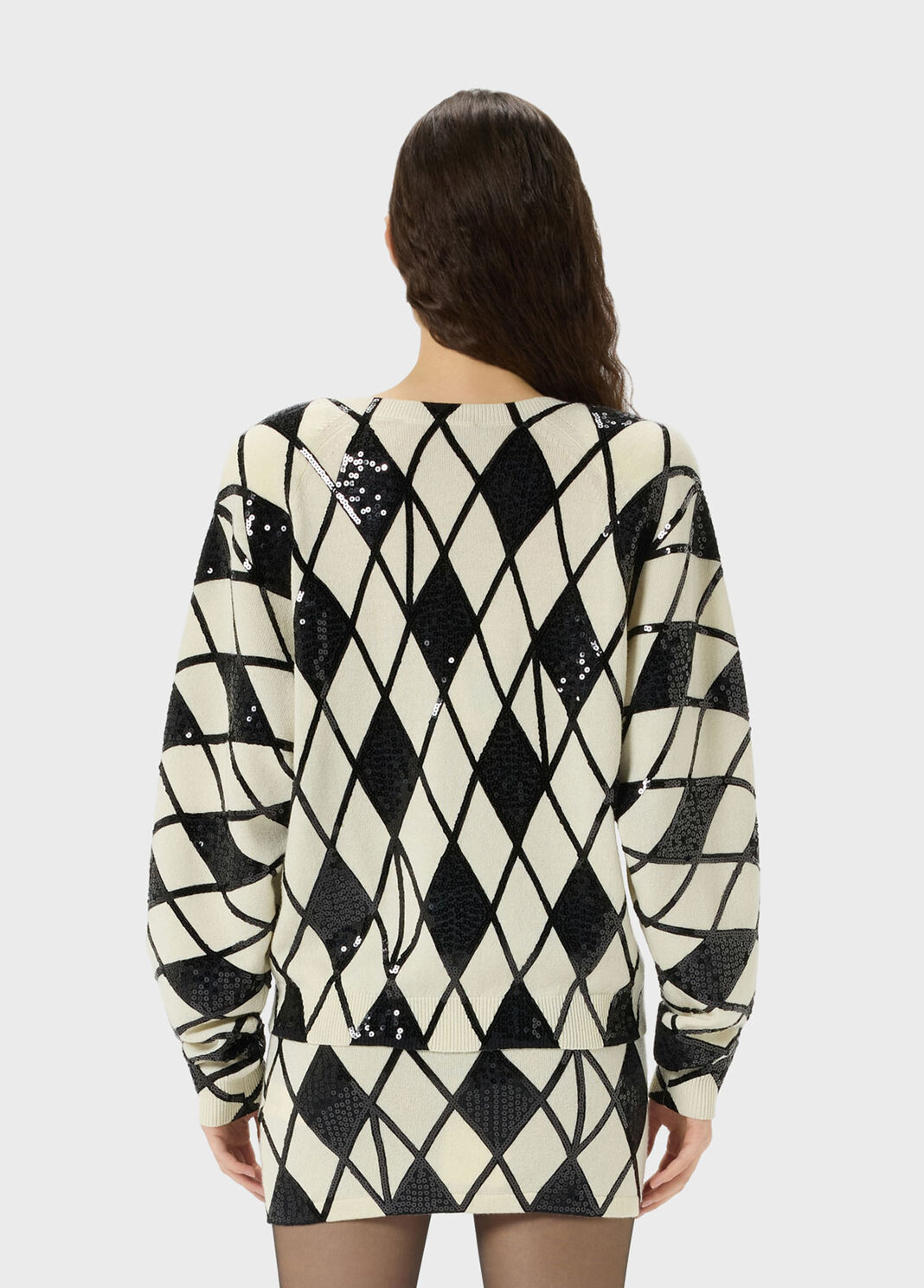 Diamond-knit wool and cashmere jumper with sequins  Blumarine - large image number 1