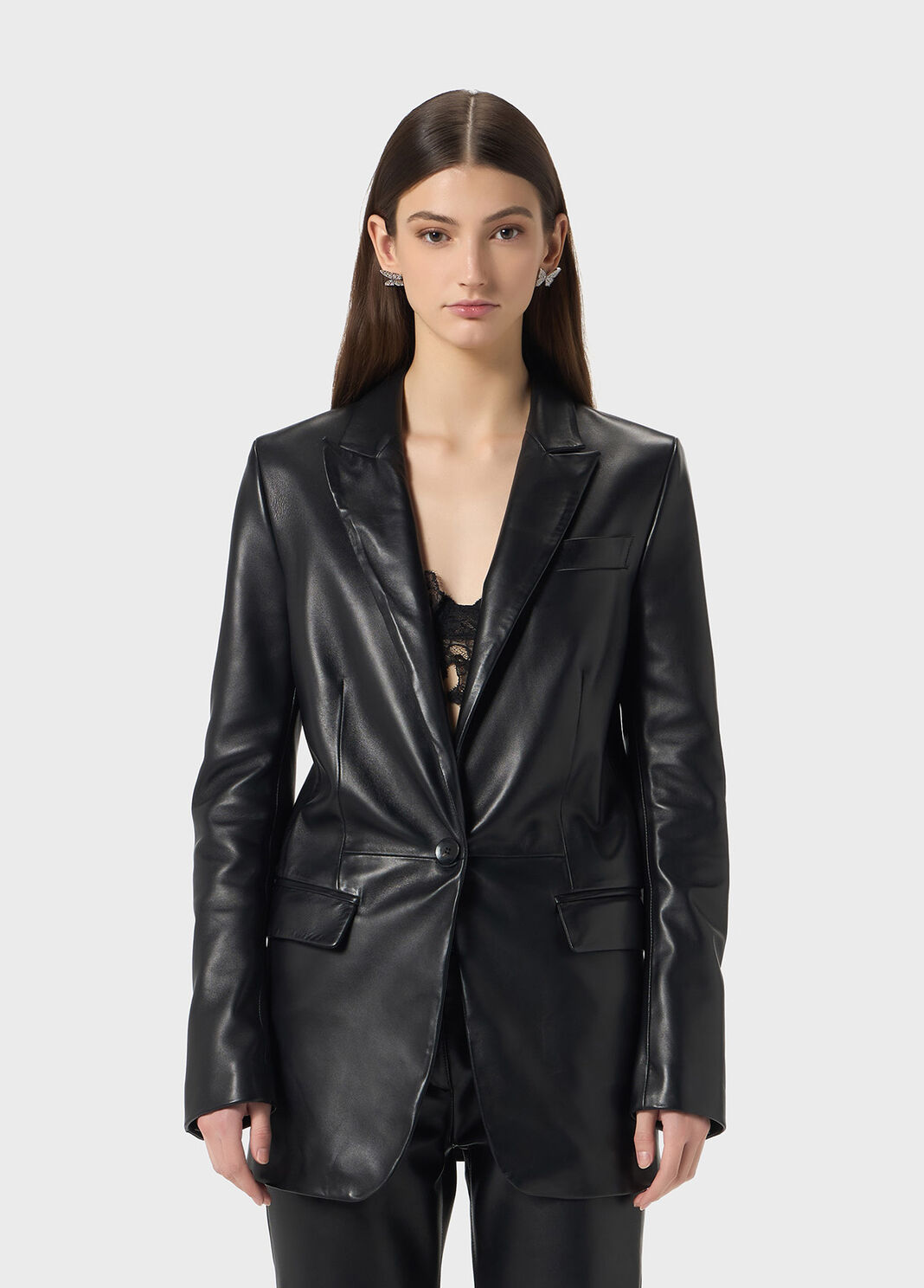 Plong&eacute; leather jacket  Blumarine - large image number 0