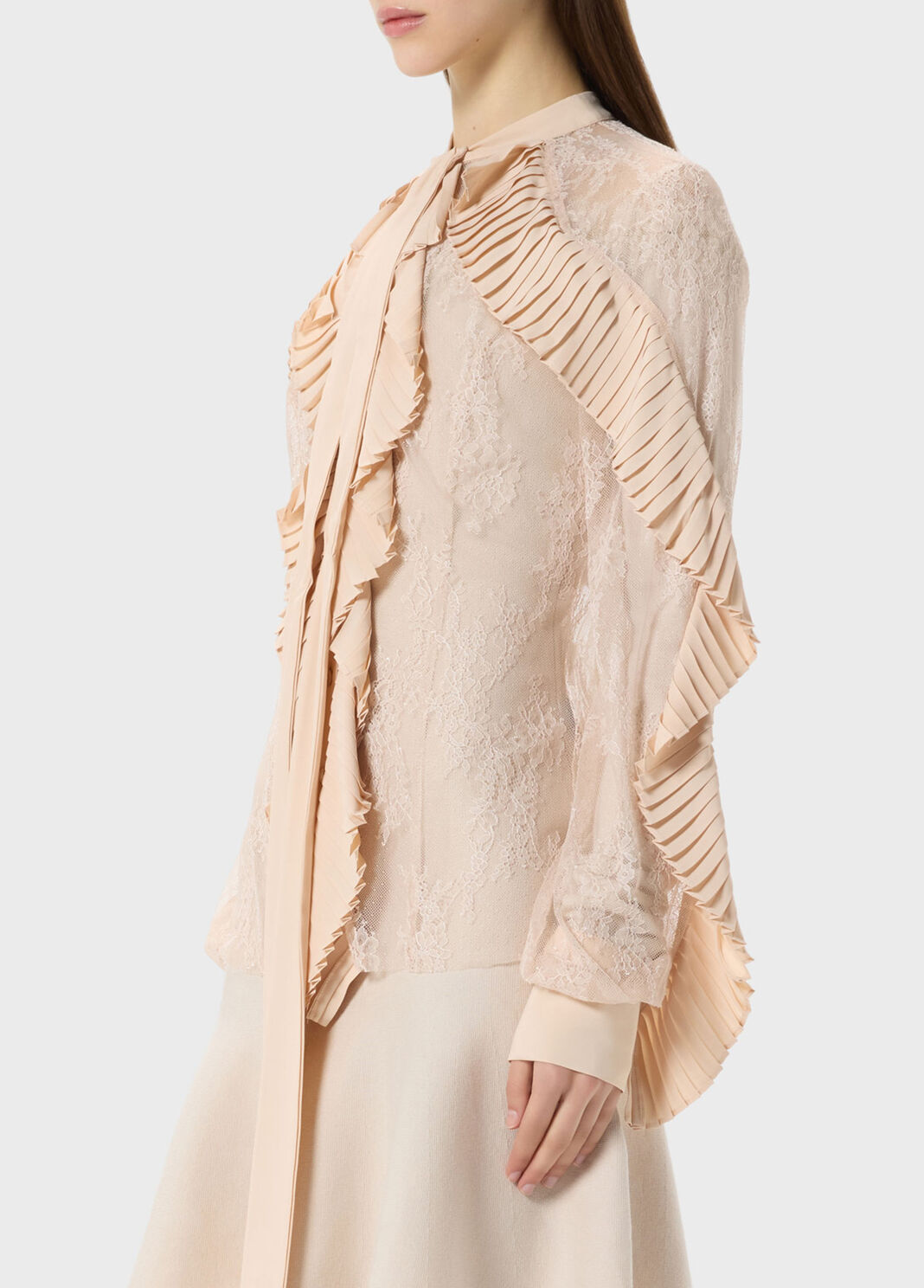 Lace shirt with pleated flounce  Blumarine - large image number 2