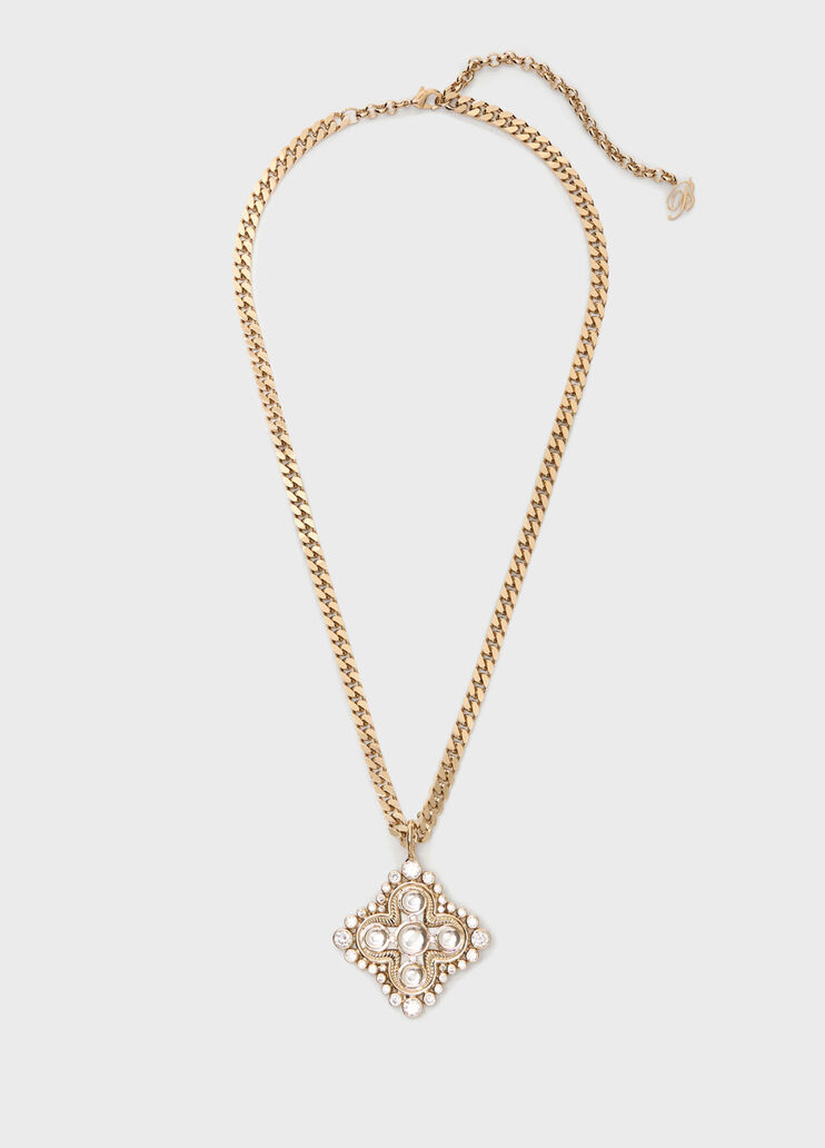Brass pendant necklace with set stones and rhinestones  Blumarine - medium