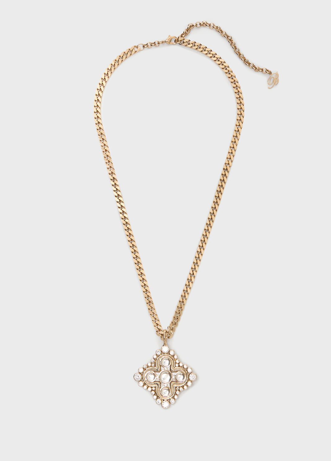 Brass pendant necklace with set stones and rhinestones  Blumarine - large image number 0