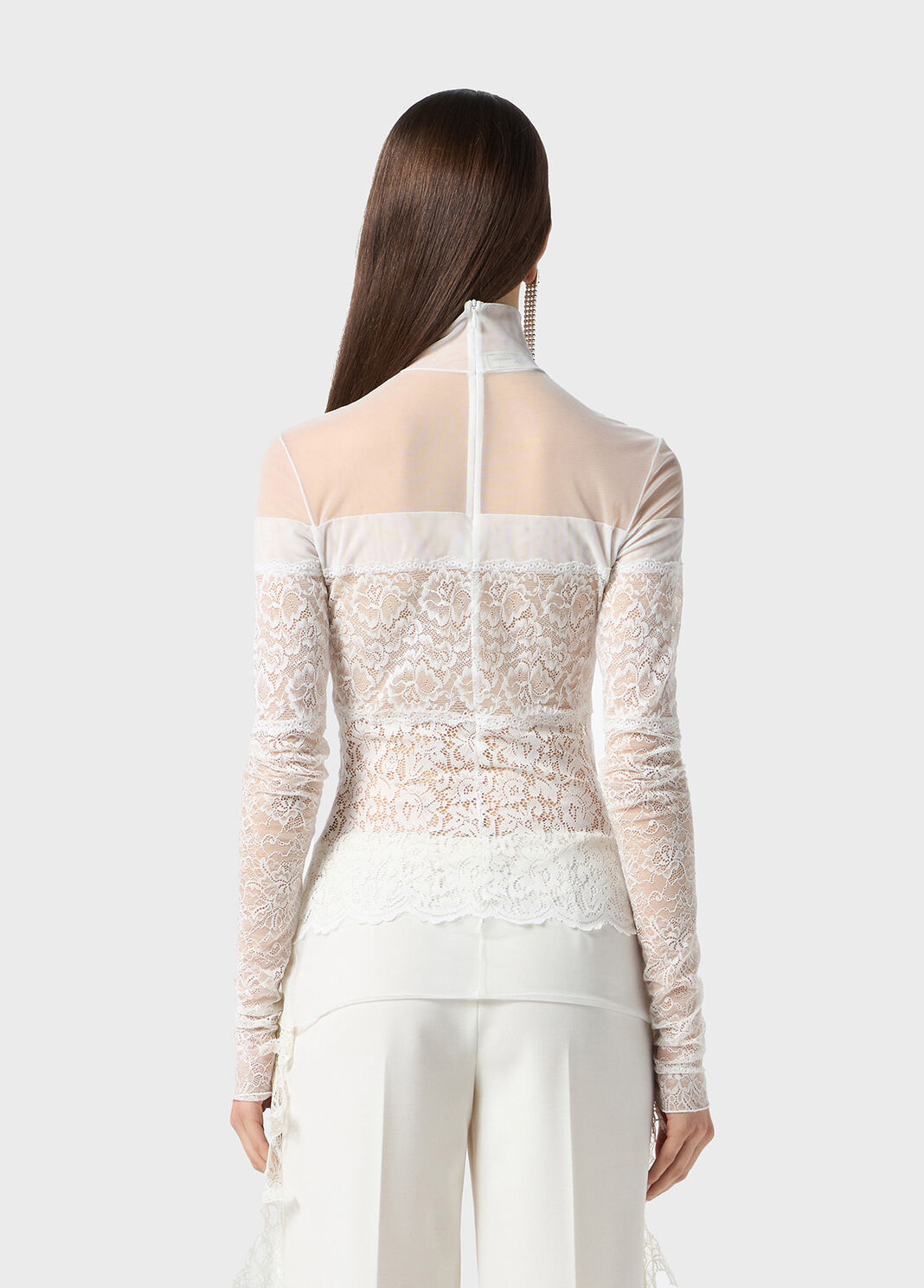 Blusa in tulle e pizzo smerlato  Blumarine - large image number 1