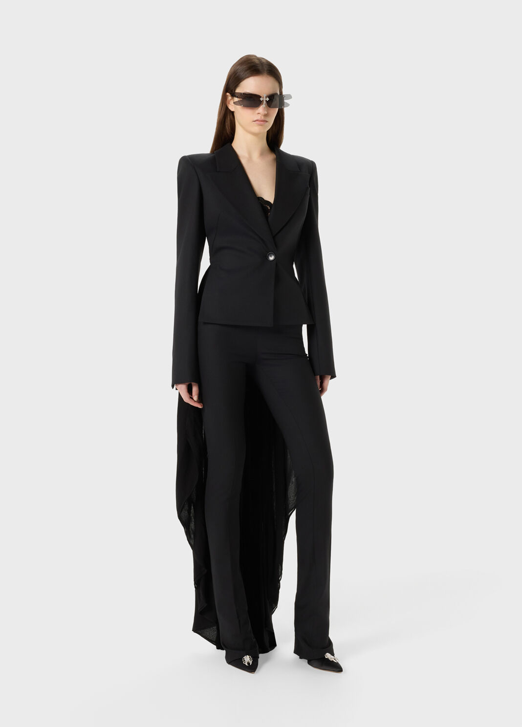 Jacket in compact fabric with tulle train  Blumarine - large image number 3