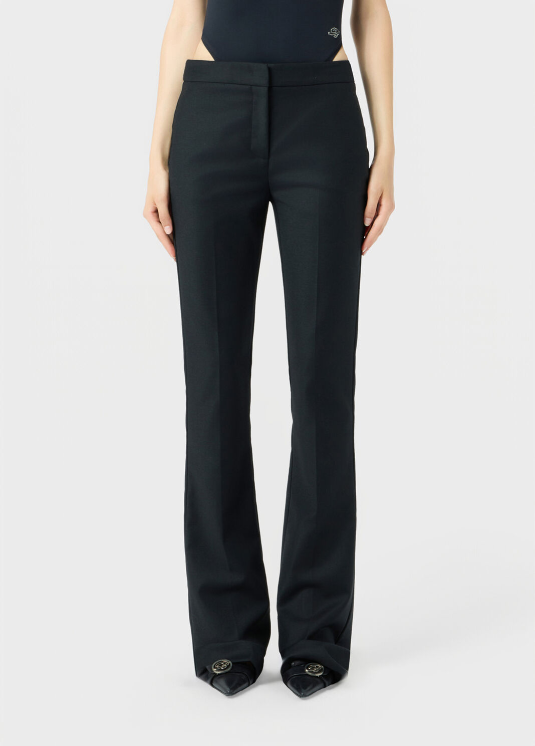 Diagonal-weave wool pipe trousers  Blumarine - large image number 0