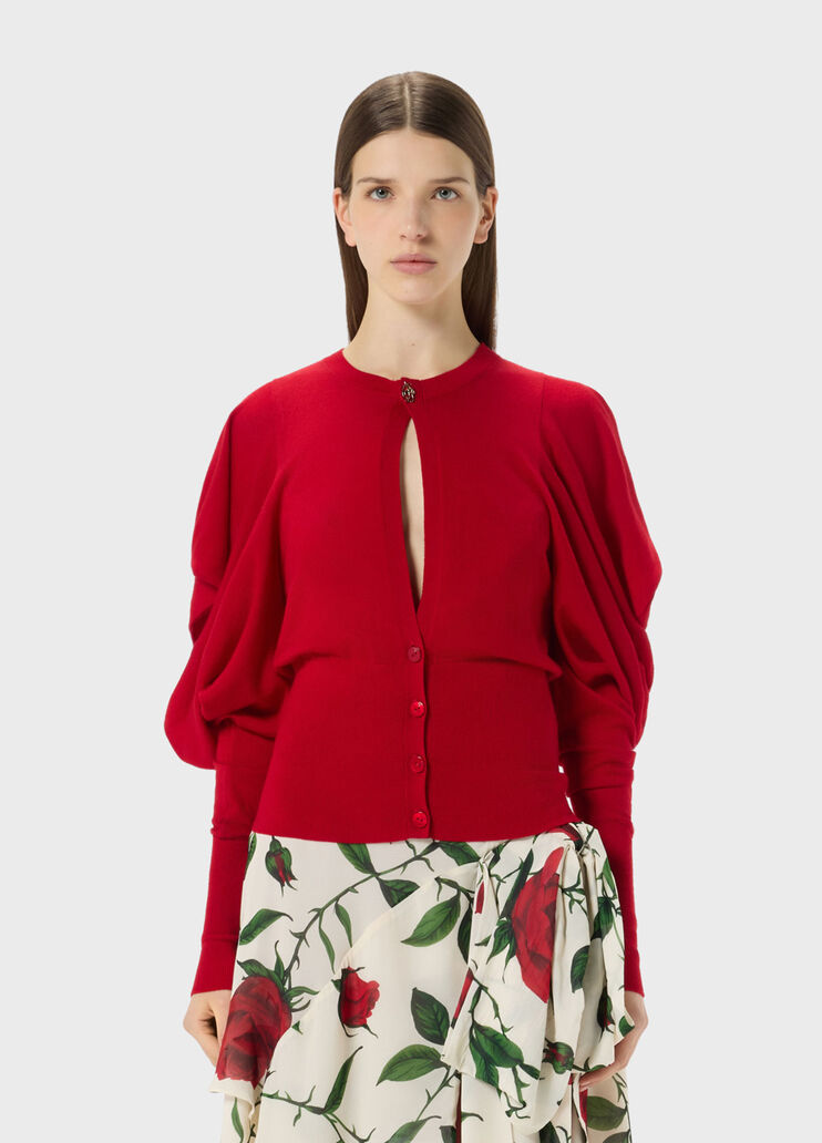 Wool cardigan with puff sleeves  Blumarine - medium