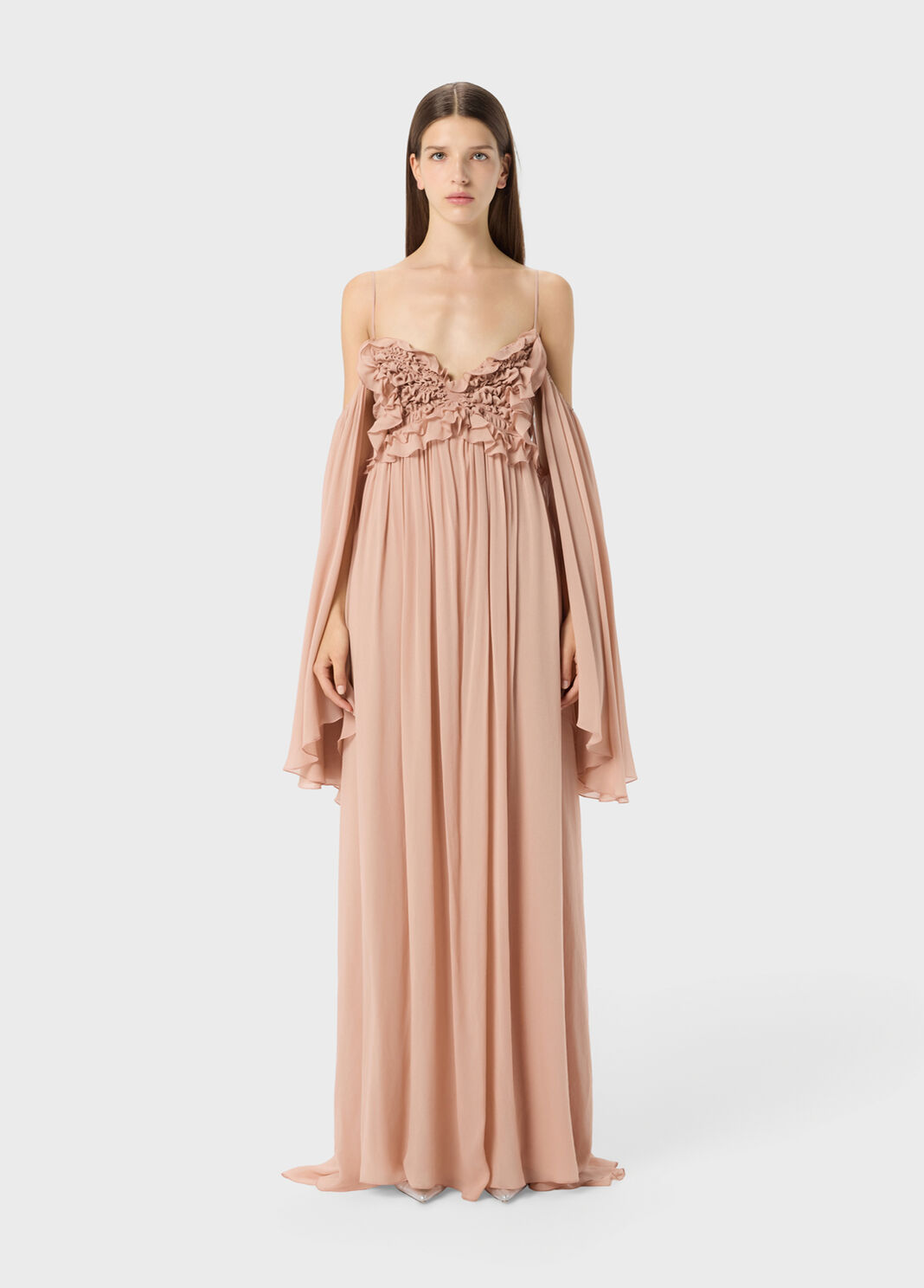 Long georgette dress with ruffles and flounces  Blumarine - large image number 0