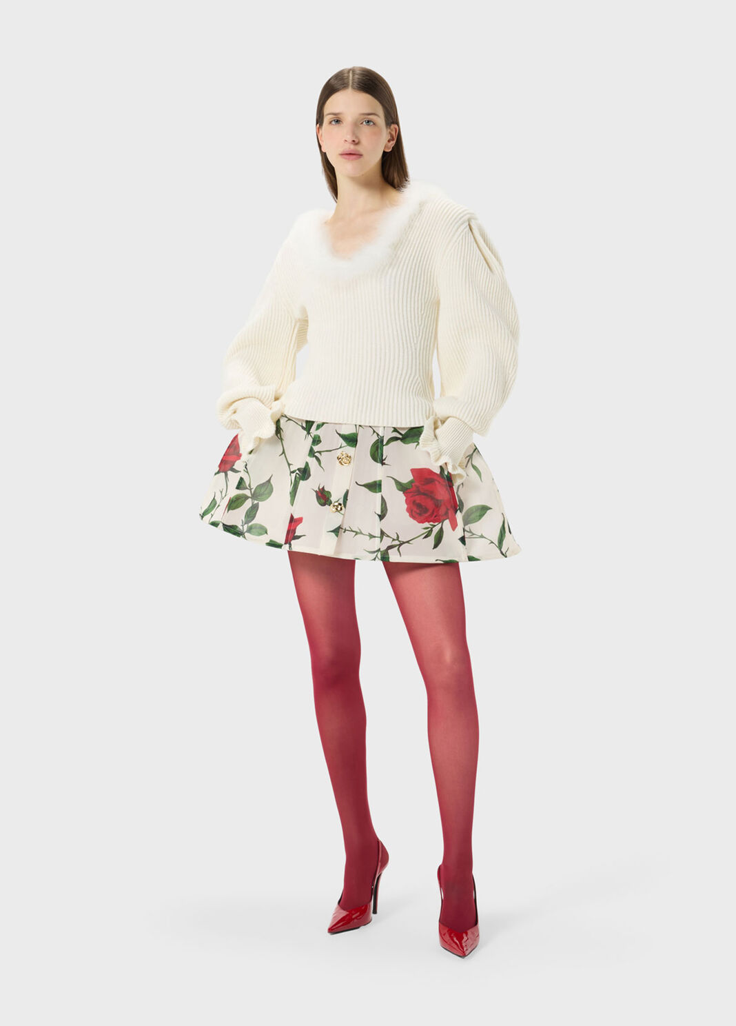 Jersey de lana con escote ribeteado de pelo  Blumarine - large image number 3