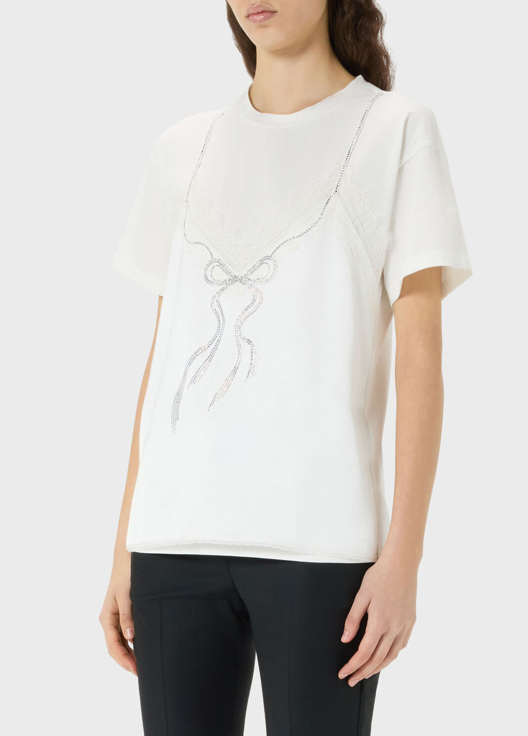Jersey T-shirt with top-effect appliqu&eacute;  Blumarine - large image number 2