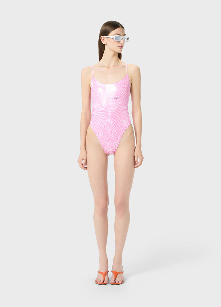 Costume intero in jersey laminato a stampa zebra  Blumarine - large image number 3