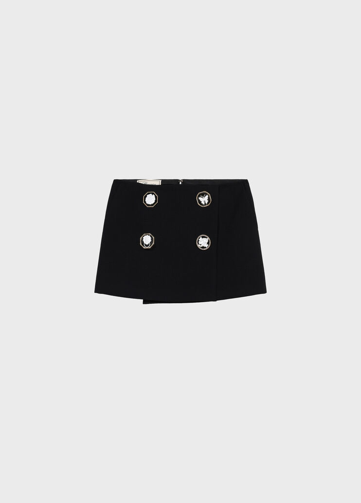 Short cady cr&ecirc;pe skirt with jewel buttons  Blumarine - medium