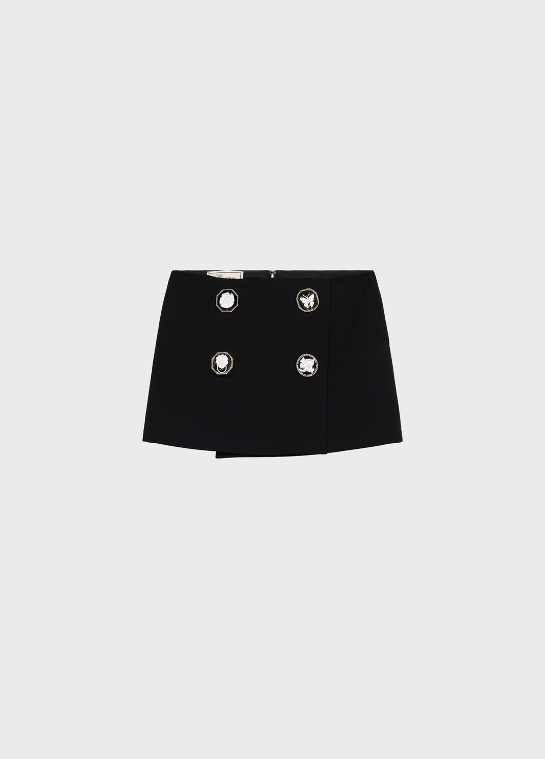 Short cady cr&ecirc;pe skirt with jewel buttons  Blumarine - large image number 4