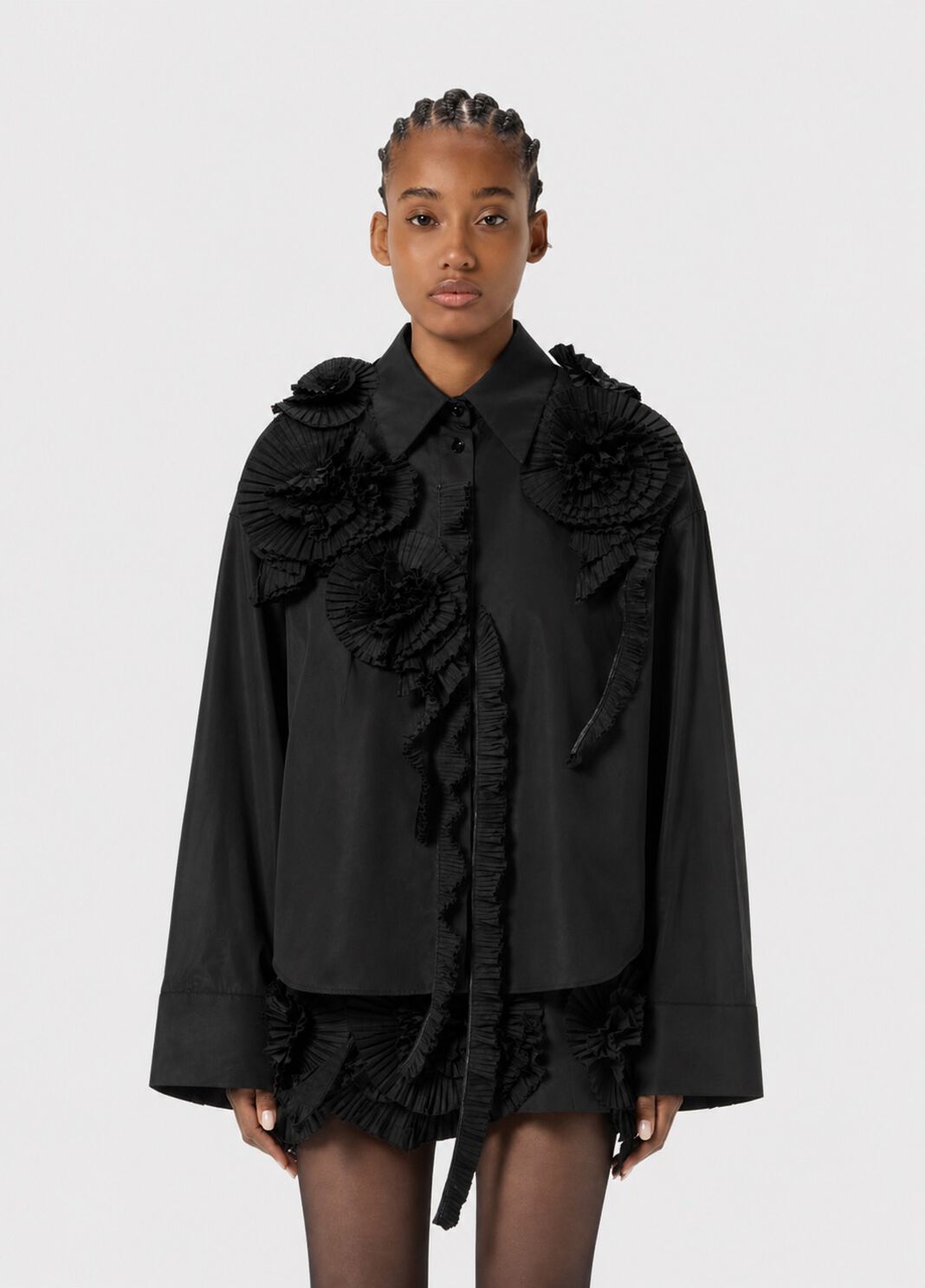 Taffeta shirt with 3D roses  Blumarine - large image number 0