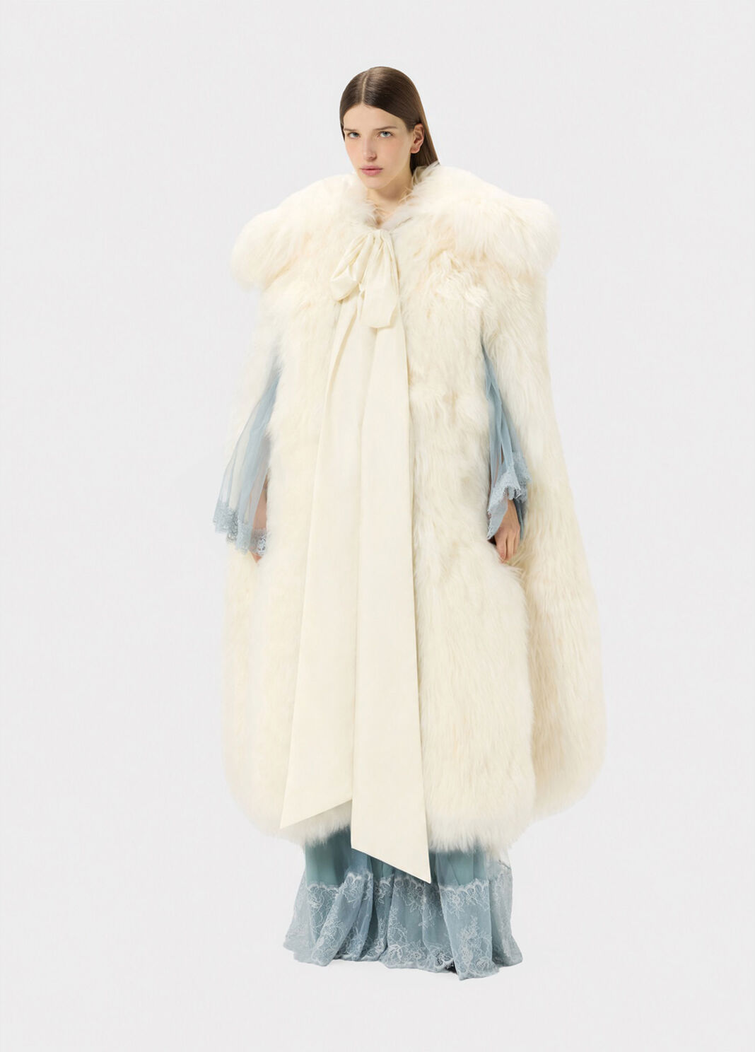 Fur cape with satin bow  Blumarine - large image number 3