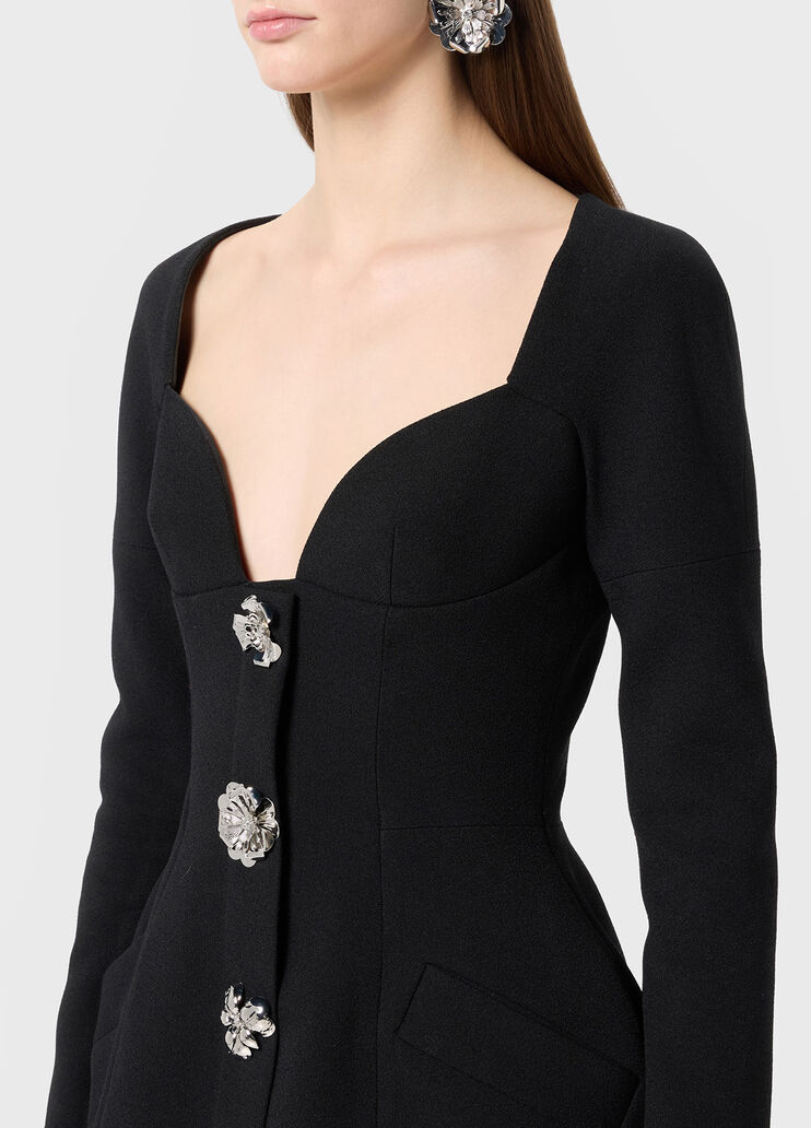 Short dress in crêpe with jewel buttons  Blumarine - large image number 2